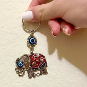 Brand New Evil Eye Elephant Keychain
